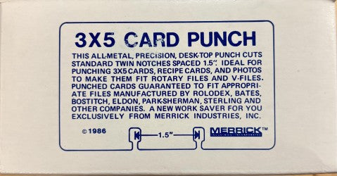 Merrick 3 x 5 Card Punch, Item #05435