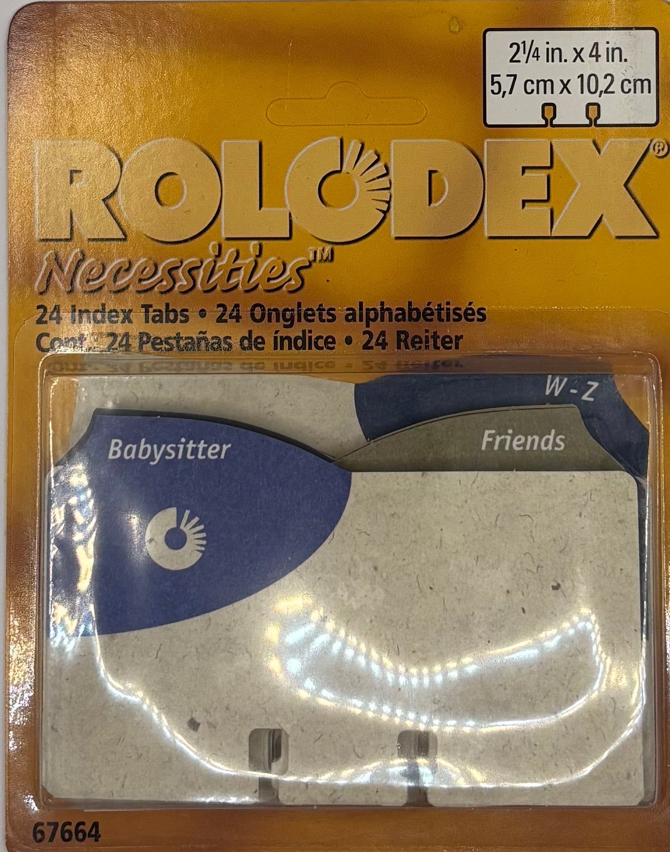 Rolodex Necessities, 24 Index Tabs, 2 1/4 in. x 4 in., Item #67664