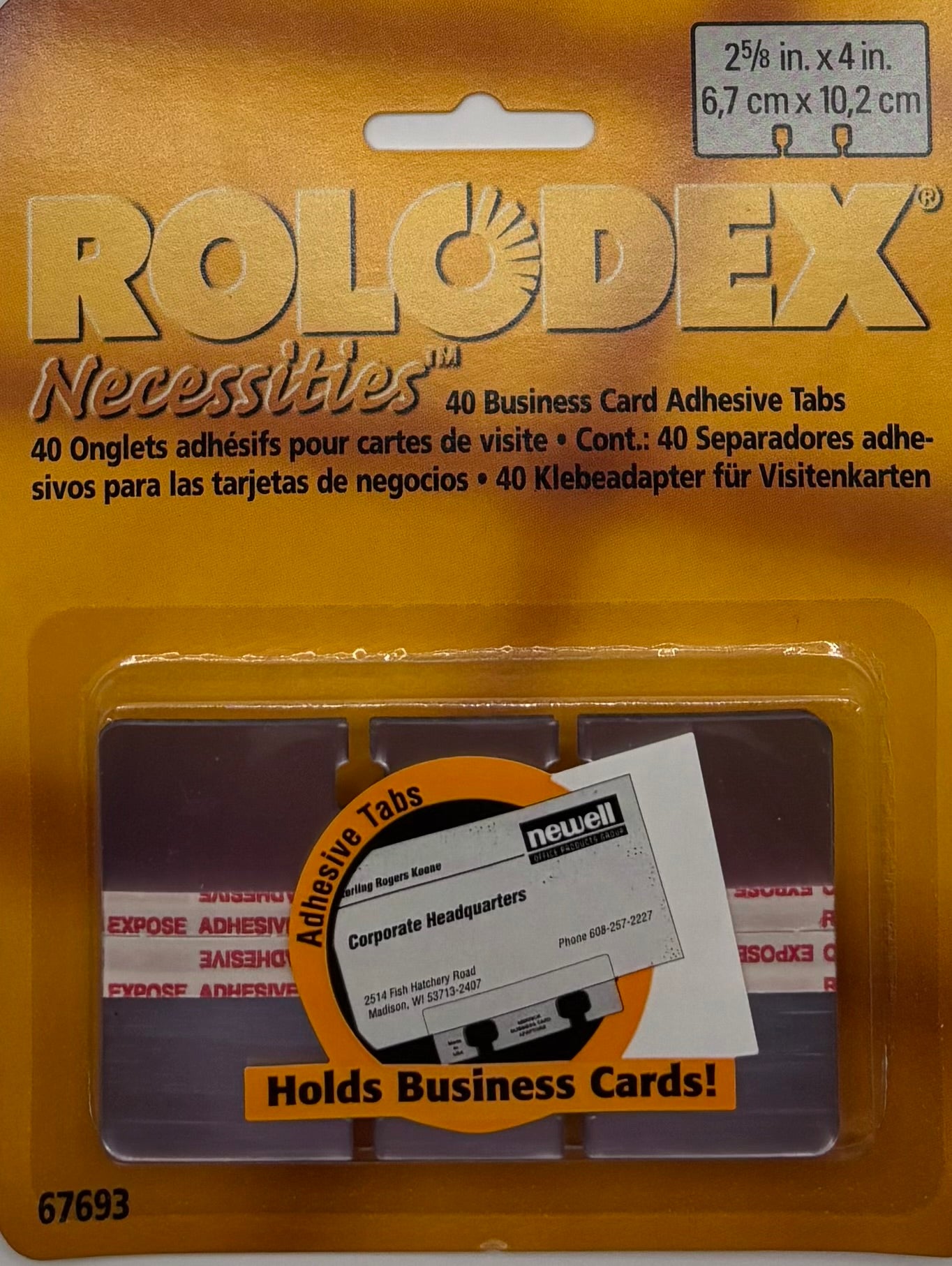 40 Business Card Adhesive Tabs, Item #67693