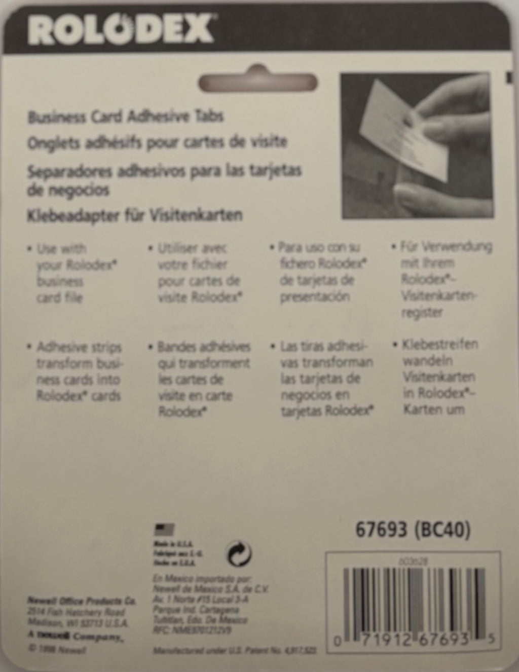 40 Business Card Adhesive Tabs, Item #67693