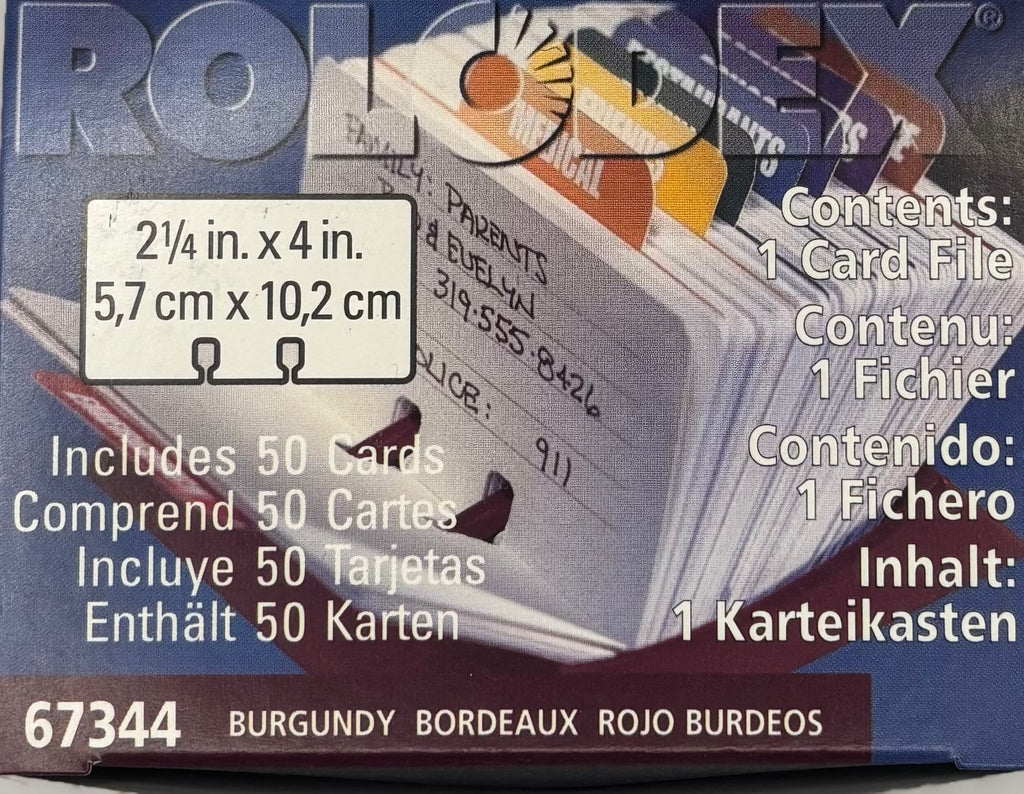 Rolodex Card File - Burgundy, Item # 67344