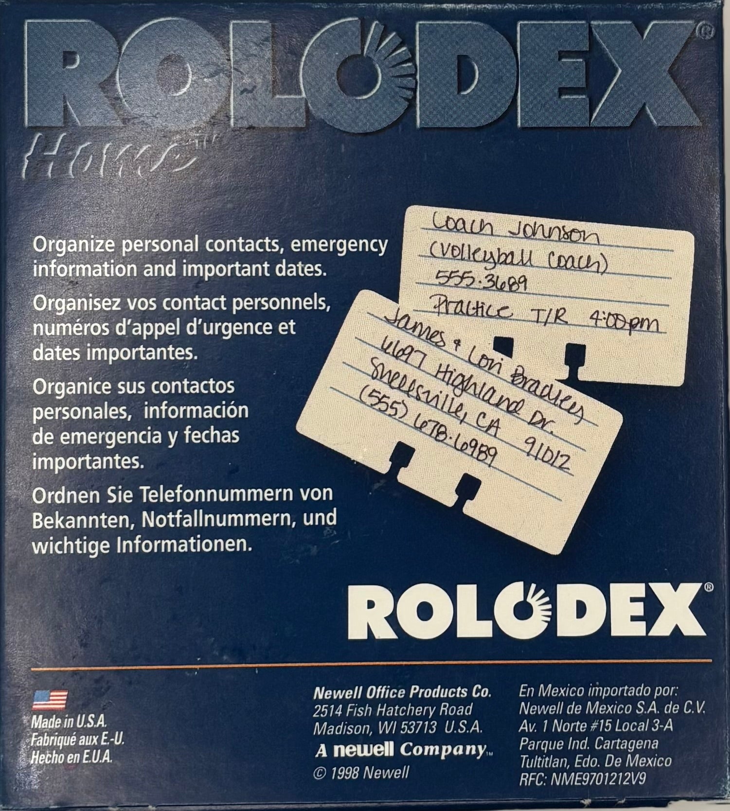Rolodex Card File - Burgundy, Item # 67344
