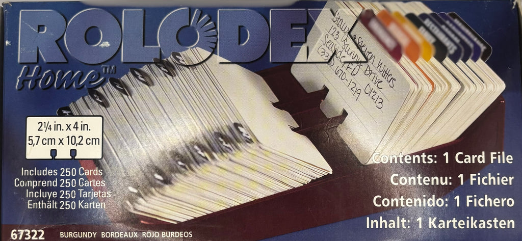 250 Card Capacity Open Card File - Burgundy, Item # 67322