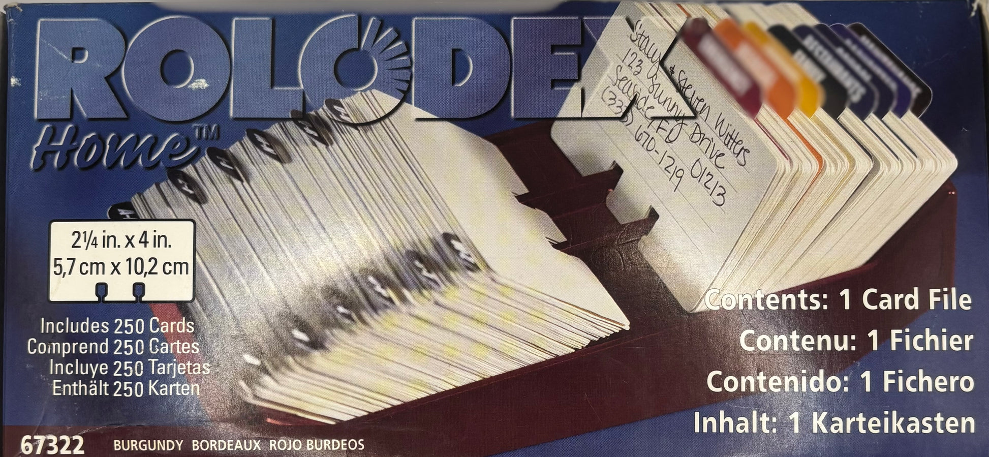 250 Card Capacity Open Card File - Burgundy, Item # 67322