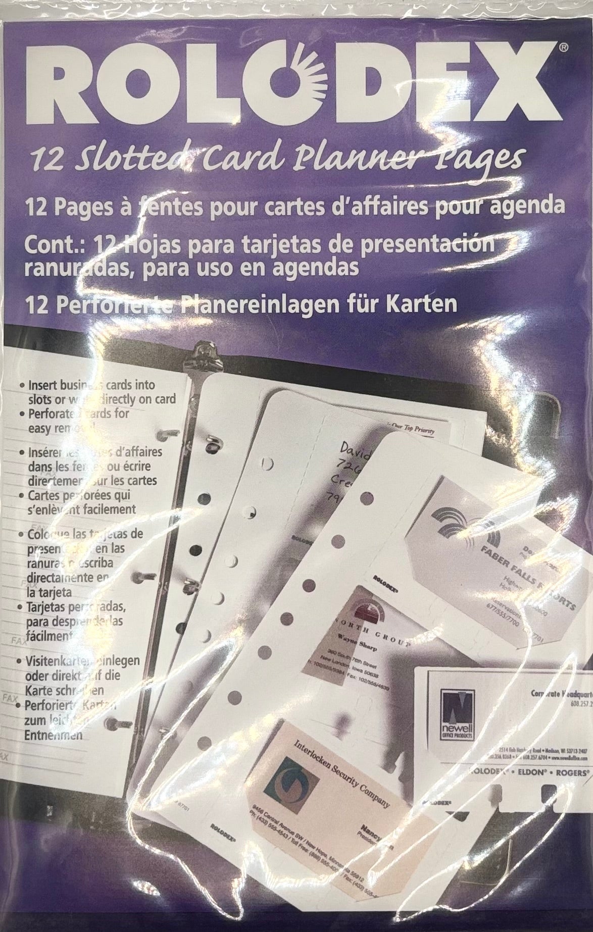 Rolodex 12 Slotted Card Planner Pages, Item#67701