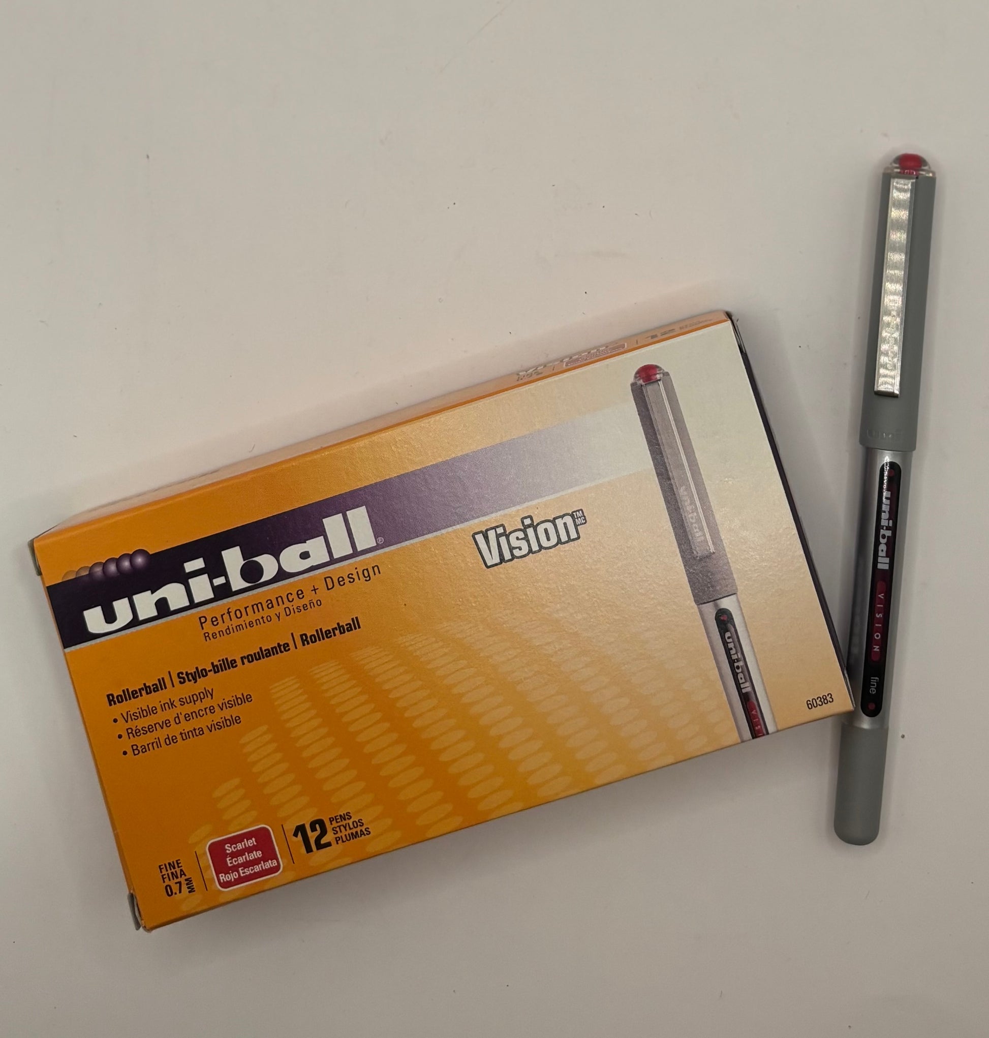 Uni-ball Vision 0.7 Fine Point Scarlet, Item #60383