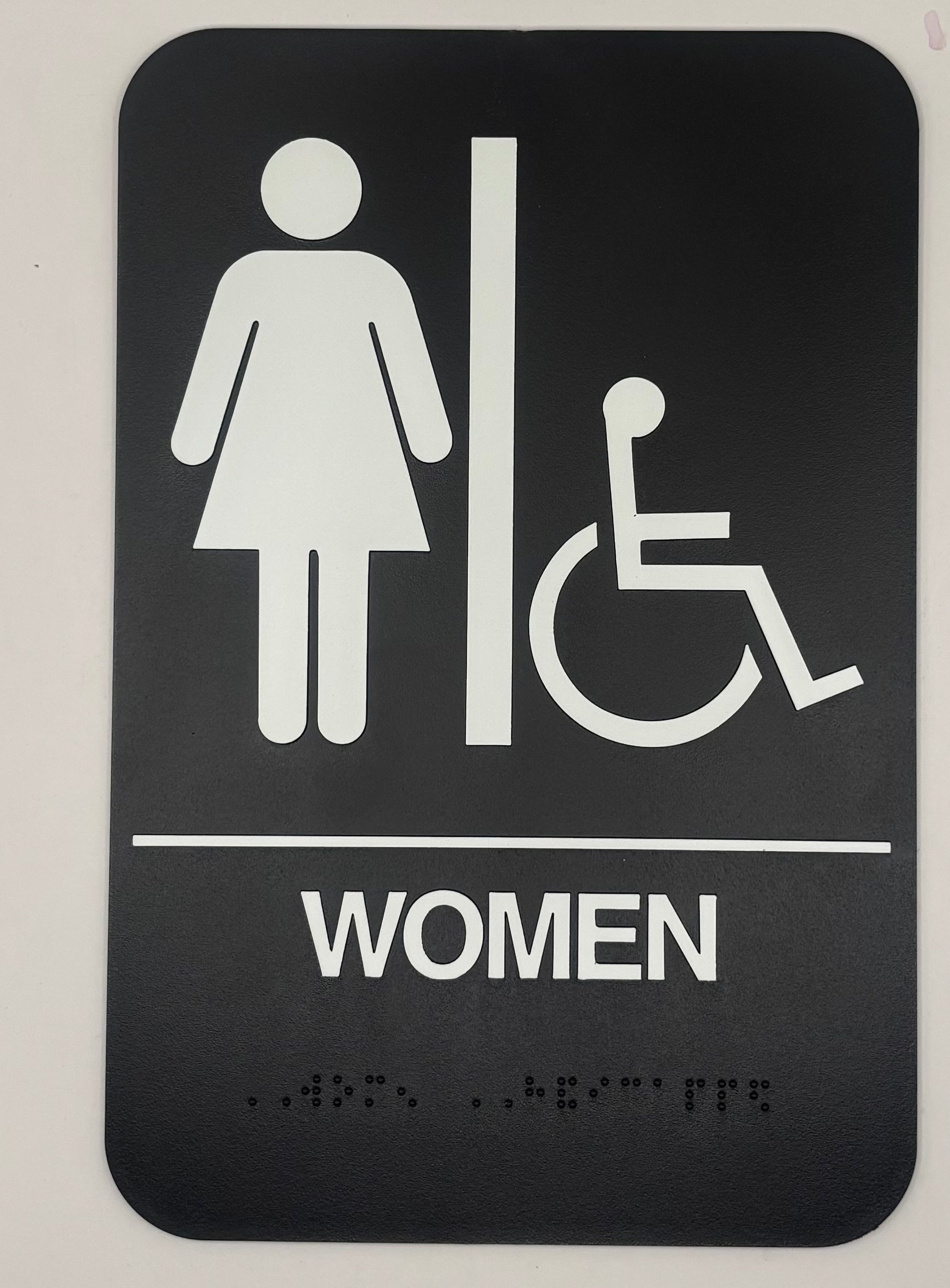 Women's Handicapped Restroom Sign with Braille (6" x 9"), Item #20904)