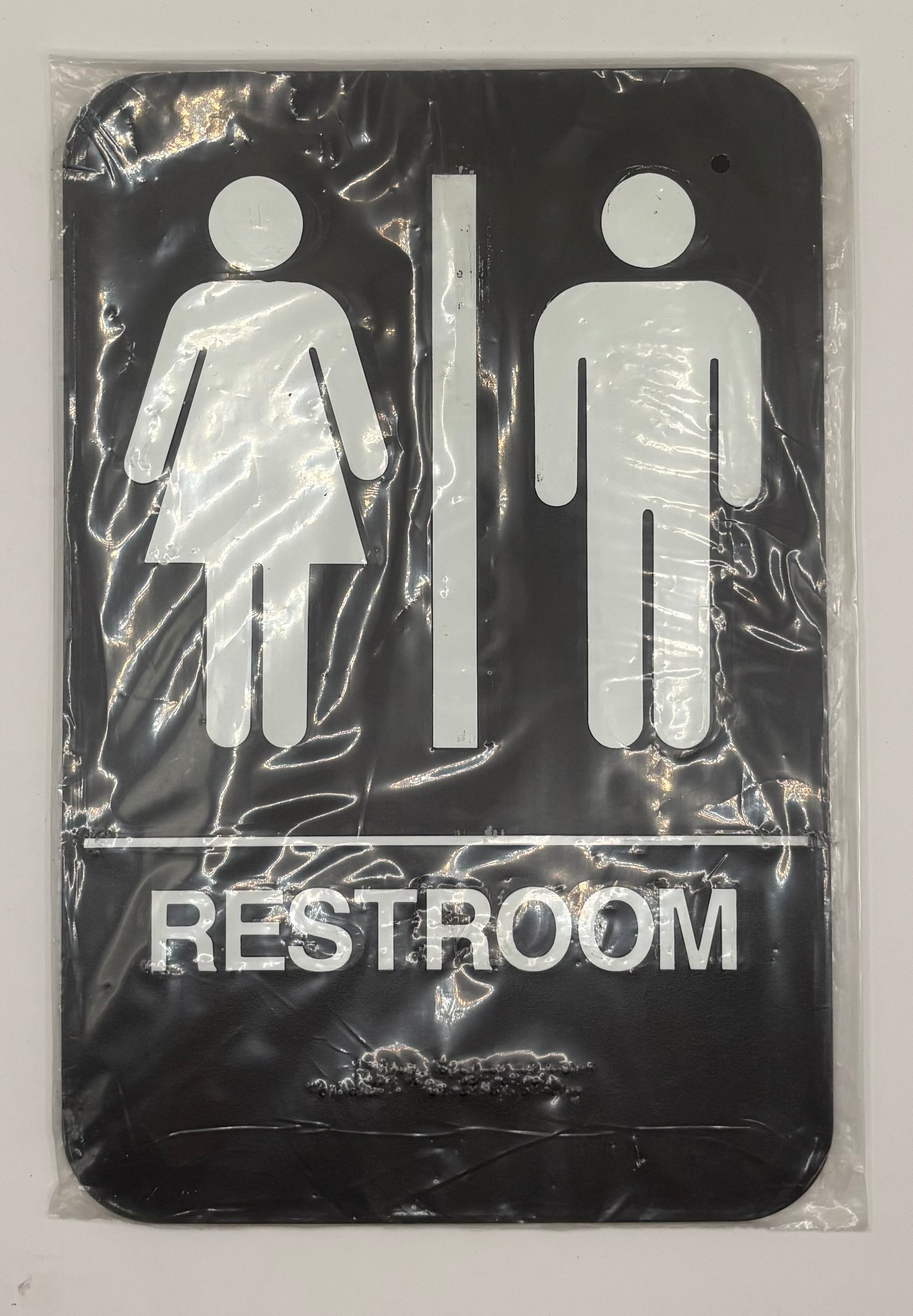 Restroom Sign with Braille (6" x 9"), Item #20505