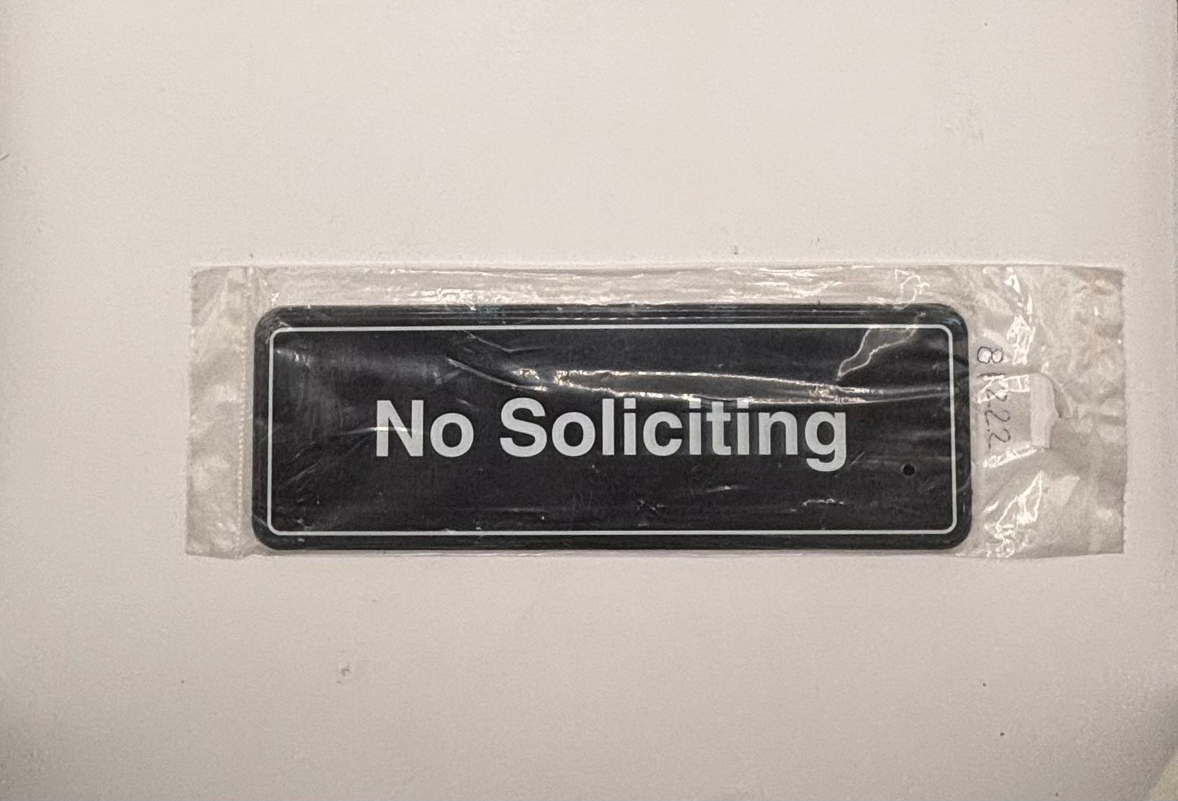 No Soliciting Sign, (9" x 3"), Item # 81222