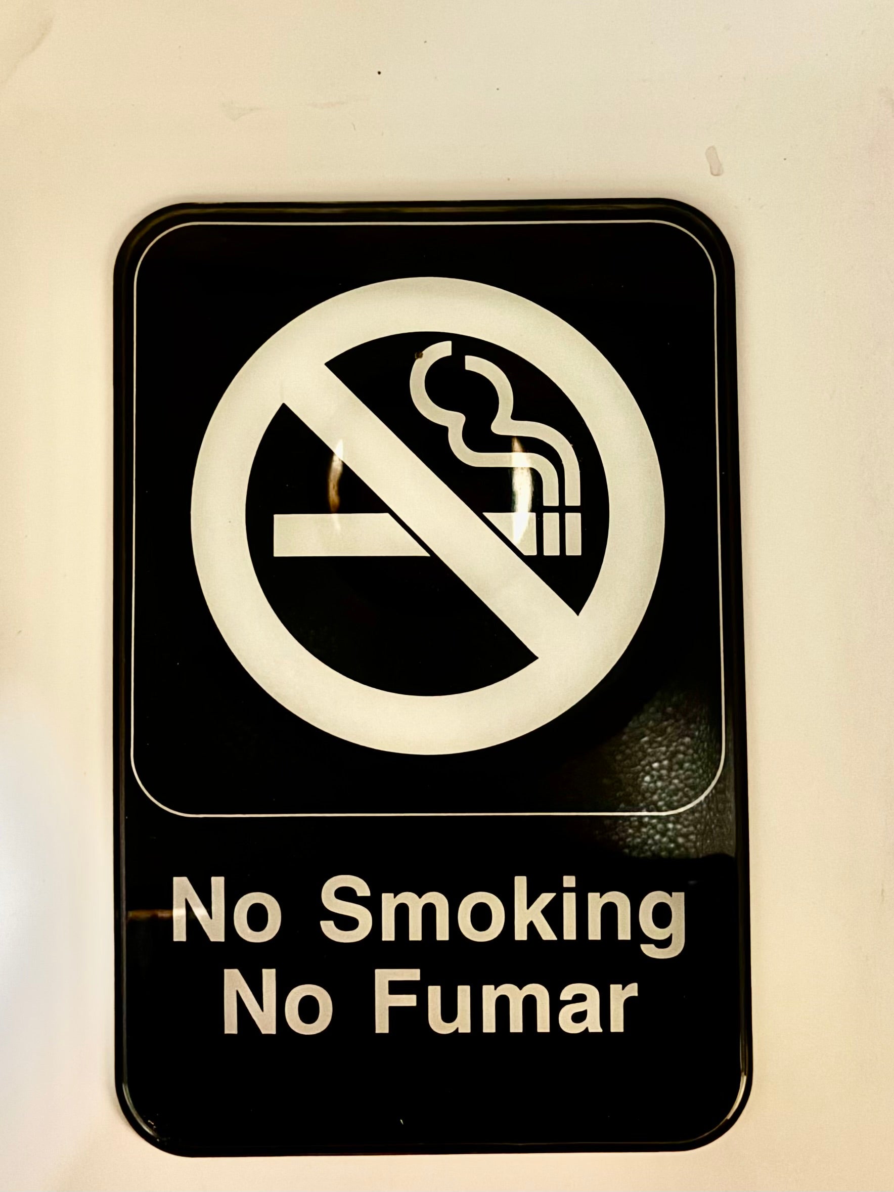No Smoking/No Fumar Sign (English/Spanish)(6" x 9"), Item #20556