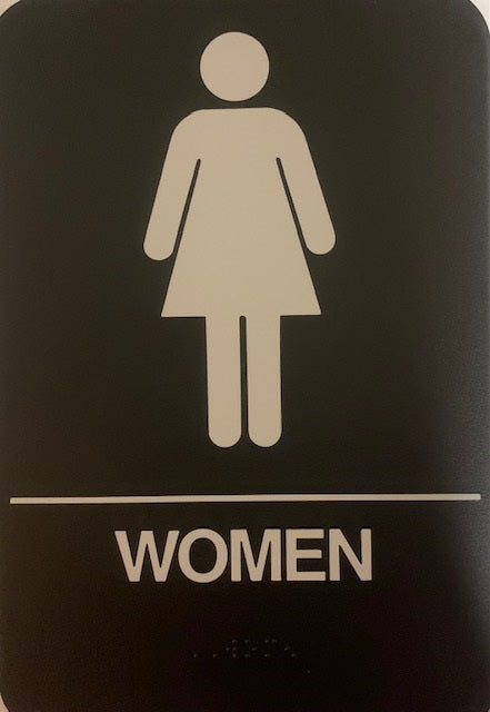 Women's Restroom Sign with Braille (6" x 9"), Item #20903